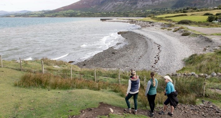 People walking on coast path